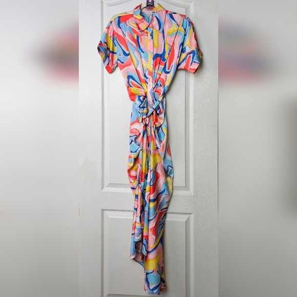 Women's Fashion Nova Hailey Button Up Maxi Dress - Blue/combo XS - Picture 5 of 10